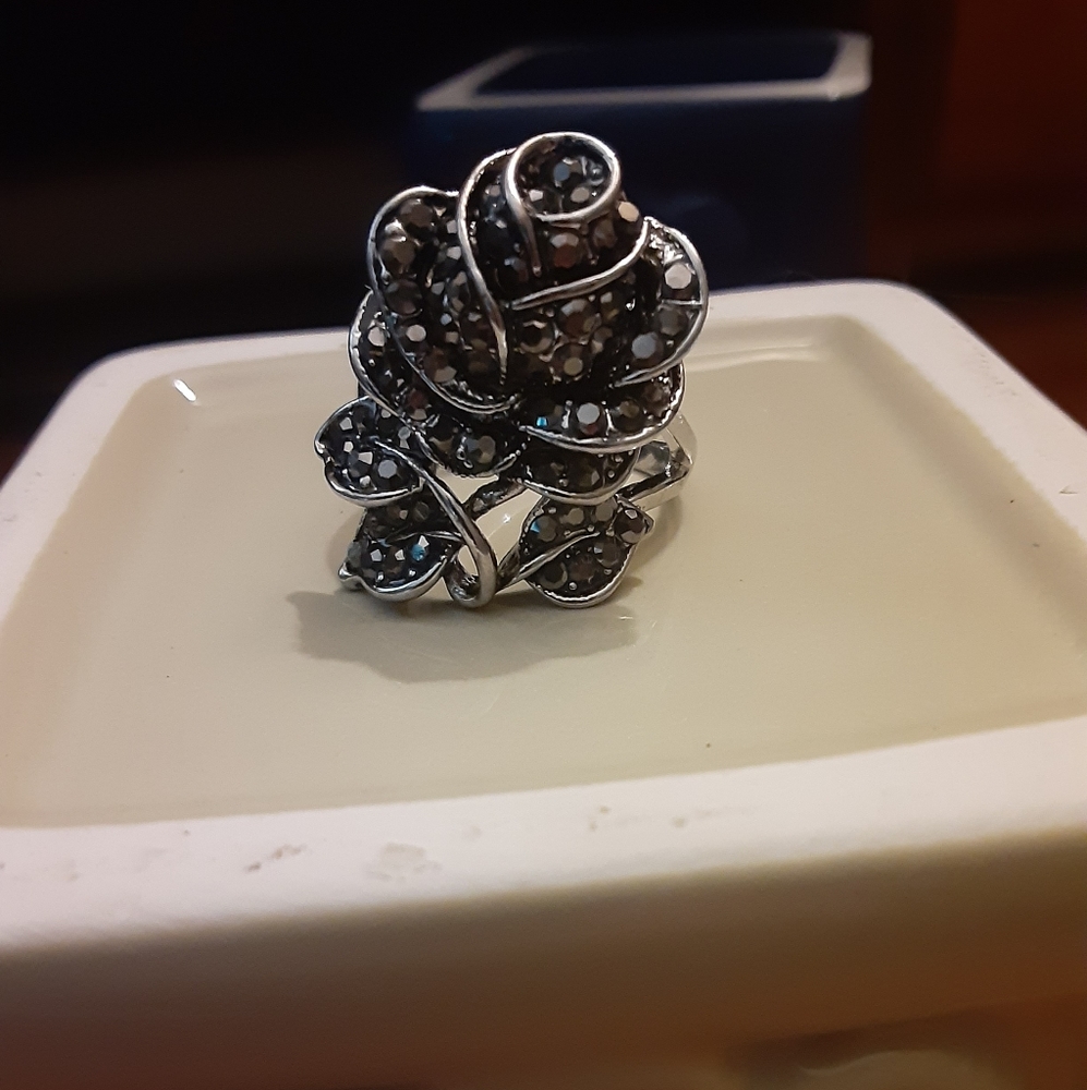 Sterling Silver Rose Statement Ring